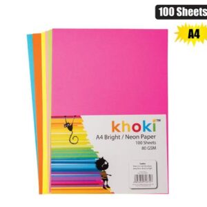 Paper a4 80gsm 100’s brights/neon