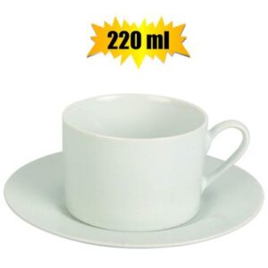 Whiteware cup+saucer 220ml