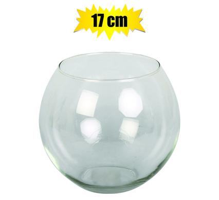 Vase glass florist ball 14.5x17.5cm clea