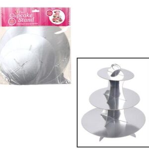 Cake stand paper 3-tier metalic