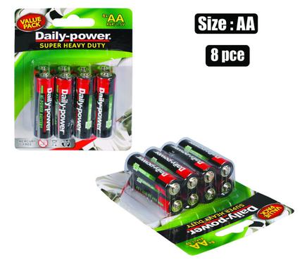 Batteries h/power size:aa / r6p 8pce