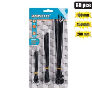 Cable-ties 100/150/200mm blk 60's zenith