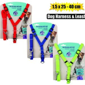 Pet dog harness + lead 1.5×25-40cm