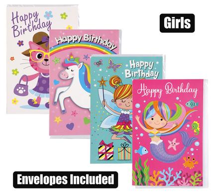Card & envelope birthday - girl