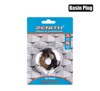 Basin-plug self-seating zenith
