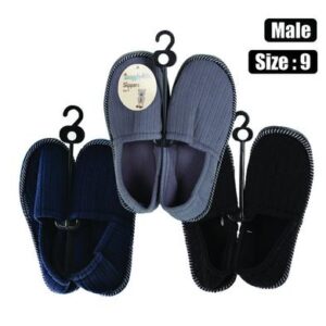 Slipper w/binding & tpr-sole size 9