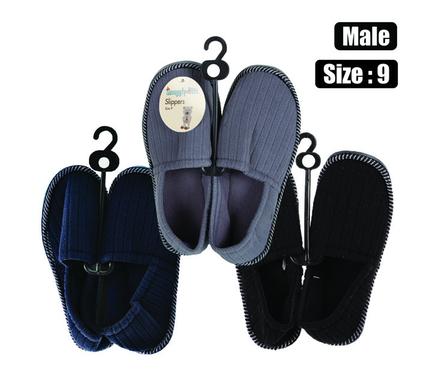 Slipper w/binding & tpr-sole size 9