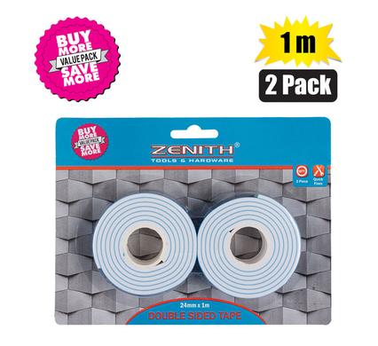 Tape dbl-sided 24x1000mm 2 pack