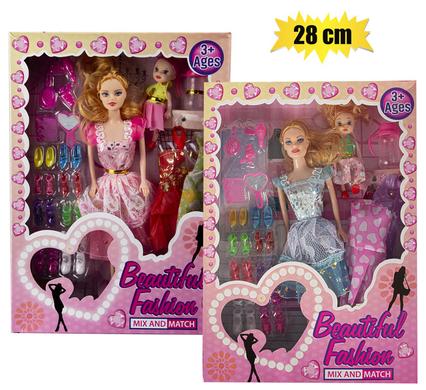 Doll fashion 28cm w/child & accessories