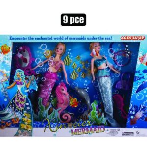 Fashion doll mermaid twins set 9pc