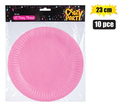 Party plates pink 23cm 10pc