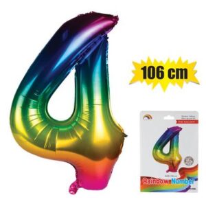 Balloon helium foil rainbow 4 106cm f-04