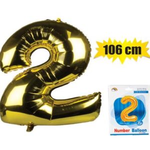Balloon helium foil gold 2 102cm f-04