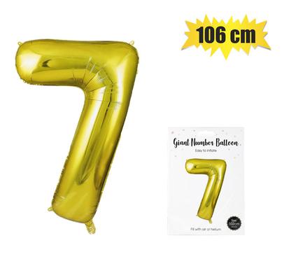 Balloon helium foil gold 7 102cm f-04