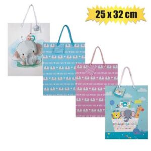Gift-bag paper lrg 25x32cm every/baby