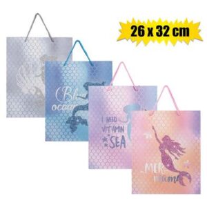 Gift-bag ppr lrg mermaid 26x32cm