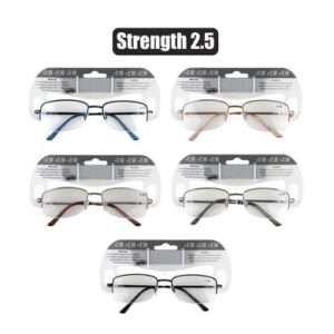 Reading glass metal asstd strength:2.5