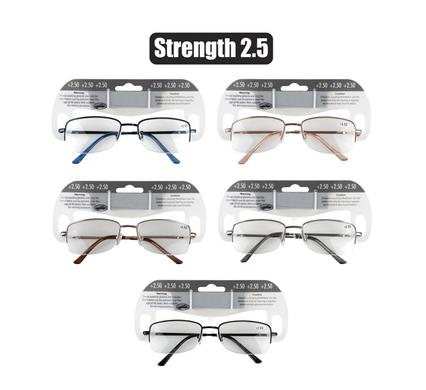 Reading glass metal asstd strength:2.5