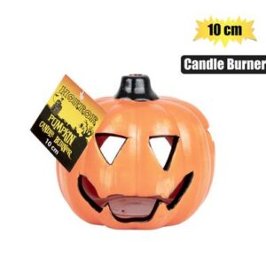 Halloween decor pumpkn candle burnr 10cm