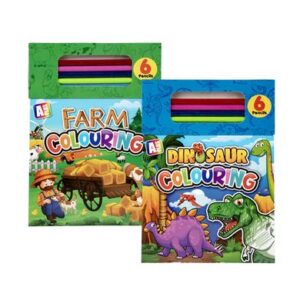Book colouring pad boys w/pencils asstd