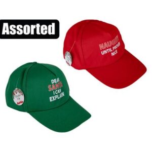 Xmas dress up peak cap w/print asstd
