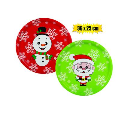 Xmas table decor trays asstd 36x25cm