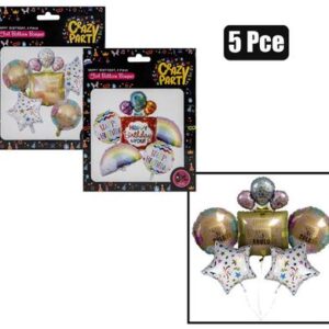 Balloons helium hday bouquet 5pc f-06