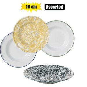 Plate enamel 16cm milk