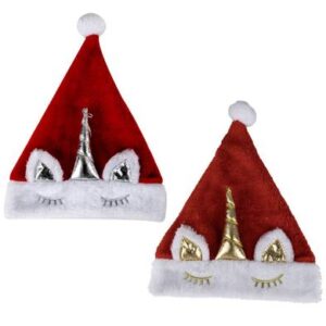 Xmas dress up santa hat unicorn design