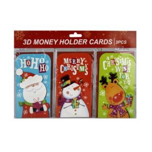 Xmas cards money w/enevlople 3pc