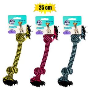Pet dog tug toy string dbl knot 25cm