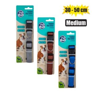 Pet dog collar dbl layer 30-50cm med