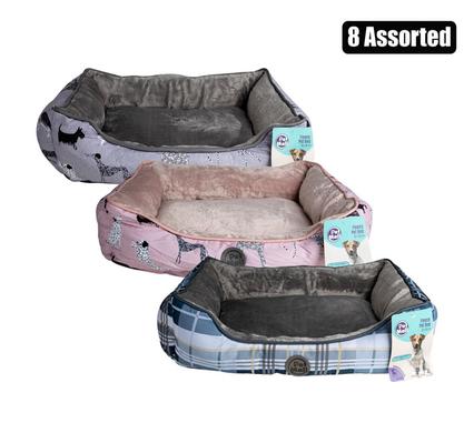 Pet bed rectangle 50x40cm asstd designs