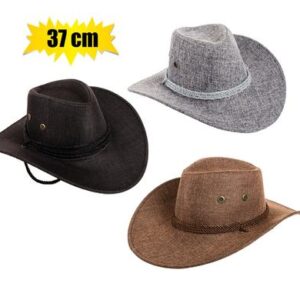 Hat mens woven cowboy asstd 37cm