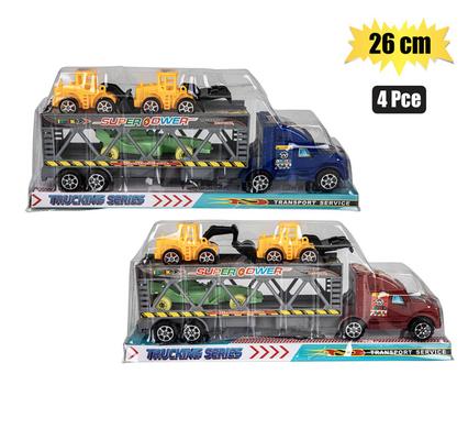 Vehicle playset friction truck 4pc 26cm