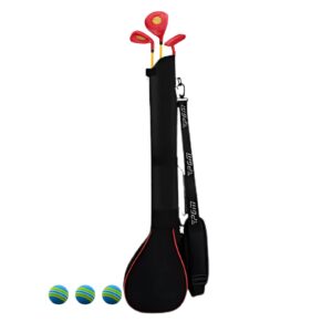 Junior Golf Club Set – Woods, Iron, Putter, Balls & Bag – Red