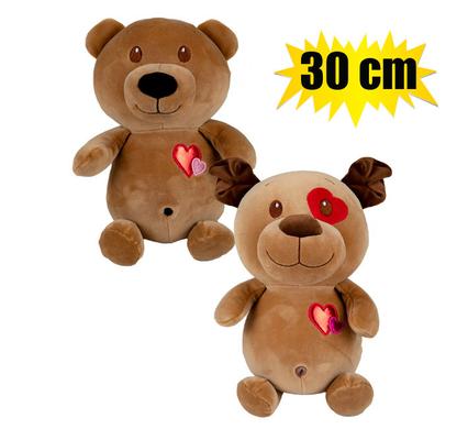Plush love bear / dog brown 30cm