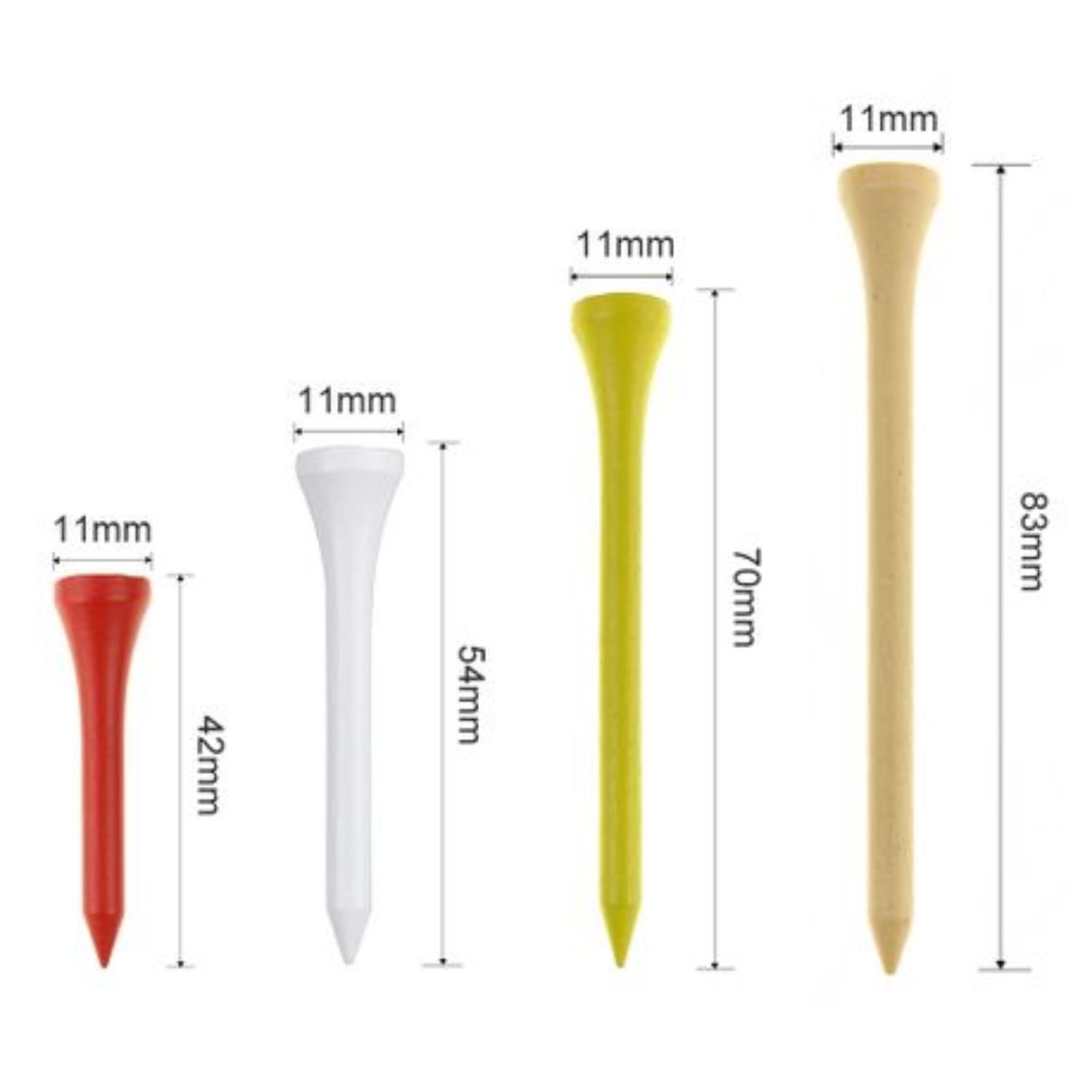 Golf Tees 30 Pack - Colorful Wooden Durable | PGM - Image 4