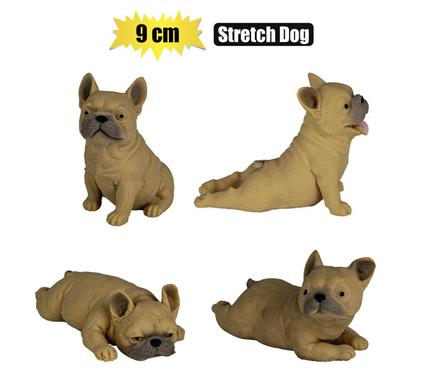 Animals stretch dog frenchie 9cm asstd