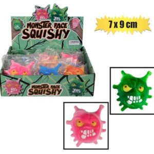 Novelty squeezy monster face asstd 7x9cm