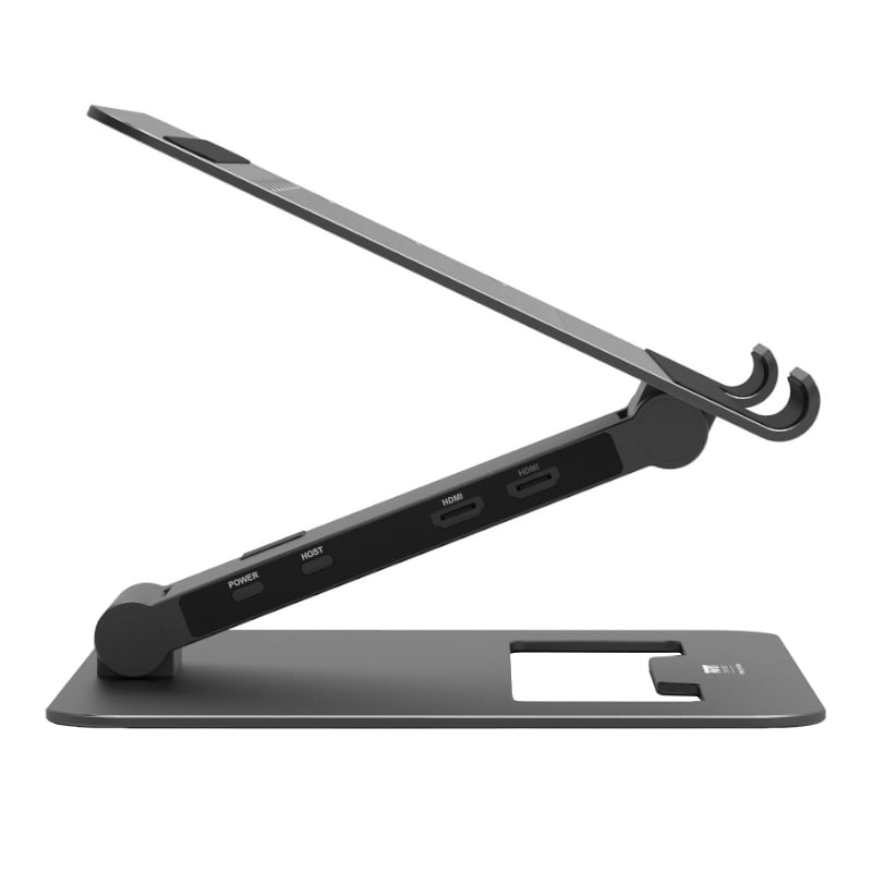 Port Connect Adjustable Stand + Dock Type-C to 1 x RJ45|2 x USB3.1 Gen1|2 x HDMI 4k@60Hz|1 x Type-C|PD85W|SDand Micro SD Reader - Image 4