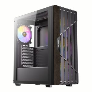 Antec AX63 Wood ARGB ATX Mid Tower Gaming Chassis – Black