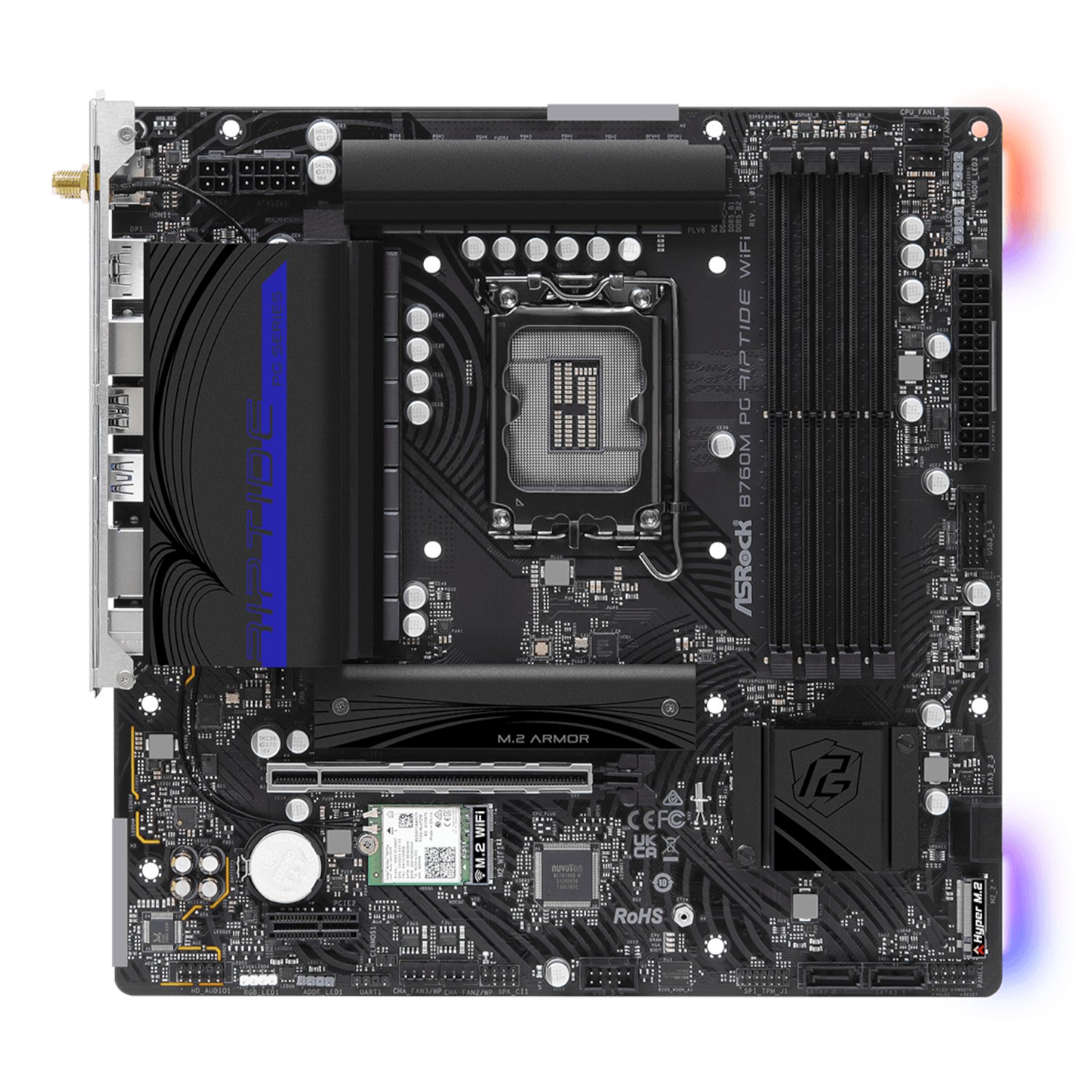 ASRock B760M PG Riptide Wi-Fi Intel LGA1700 Micro-ATX Motherboard - Image 2