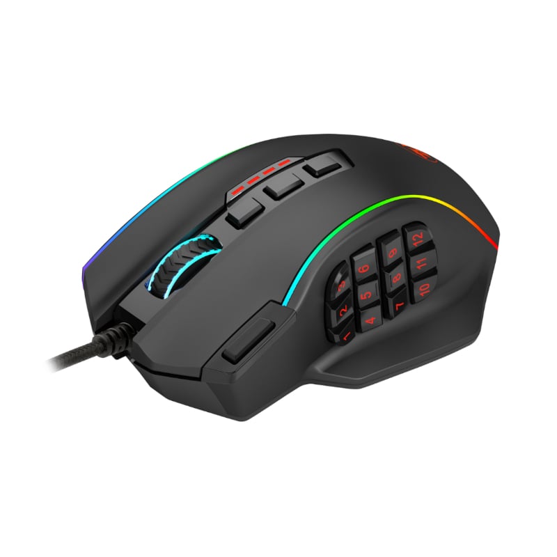 REDRAGON PERDICTION 4 12400DPI RGB MMO Ergo Gaming Mouse - Black - Image 2
